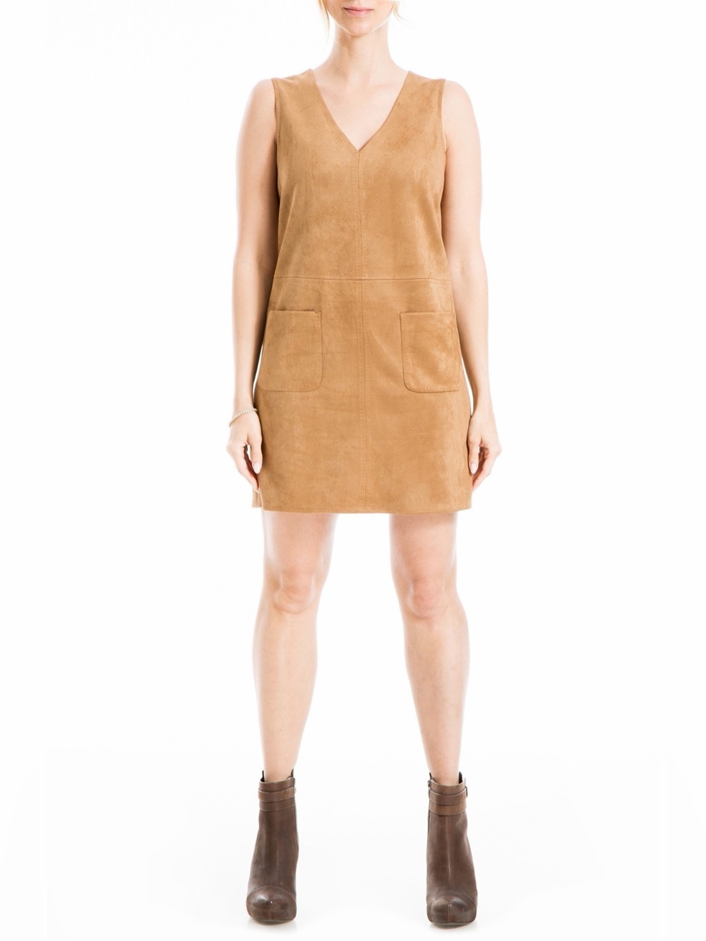 Max Studio Vicuna Faux Suede Sleeveless Minidress - Size Small